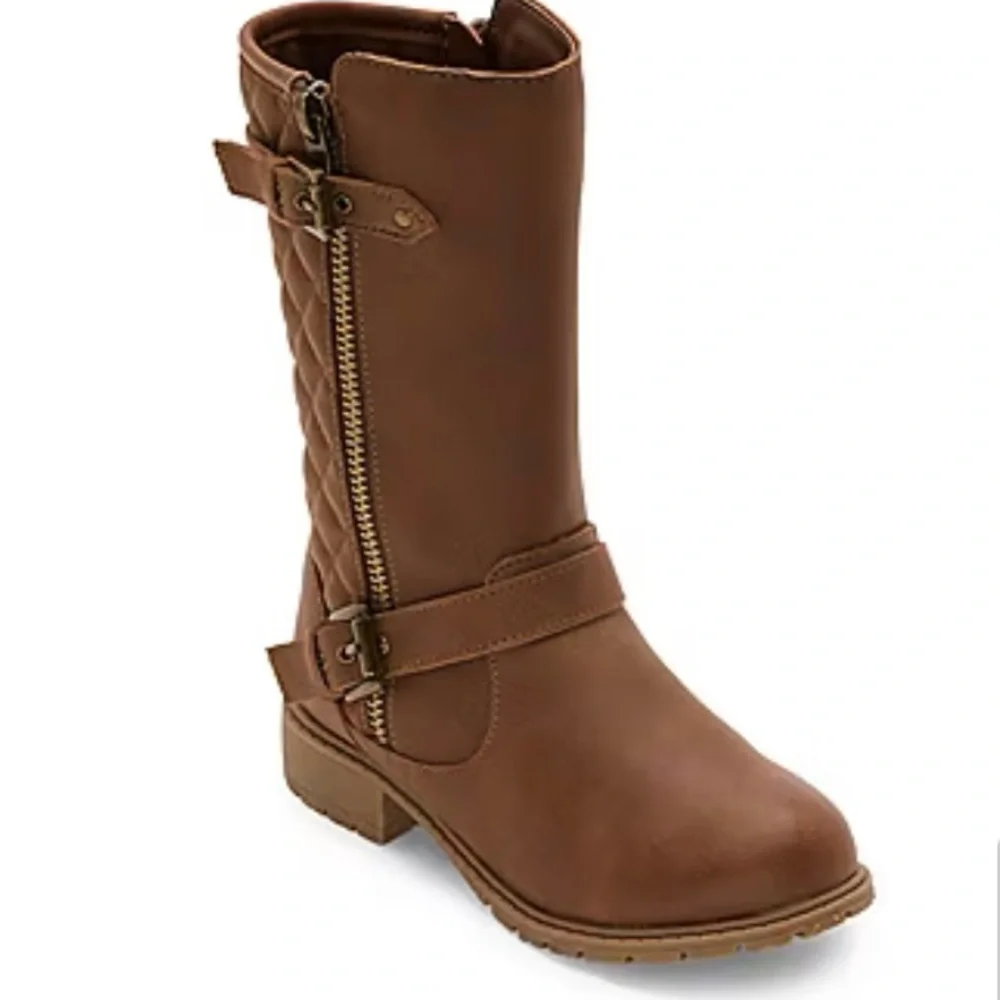 Stylish Brown Quilted Riding Boots